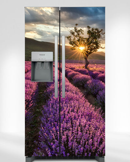 Lavender Field Fridge Magnet Cover