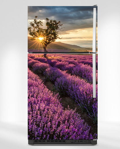Lavender Field Fridge Magnet Cover