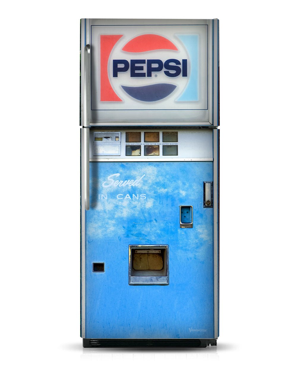 Blue vending machine