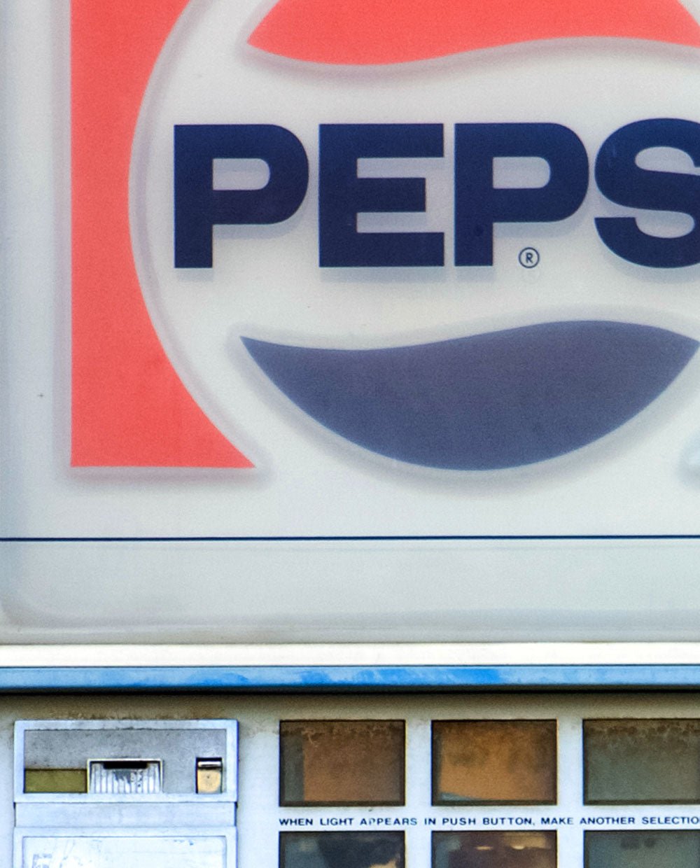 Blue vending machine