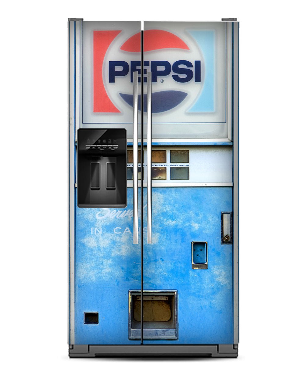 Blue vending machine