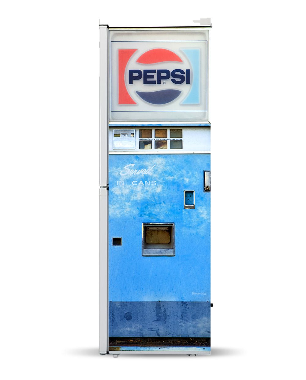 Blue vending machine