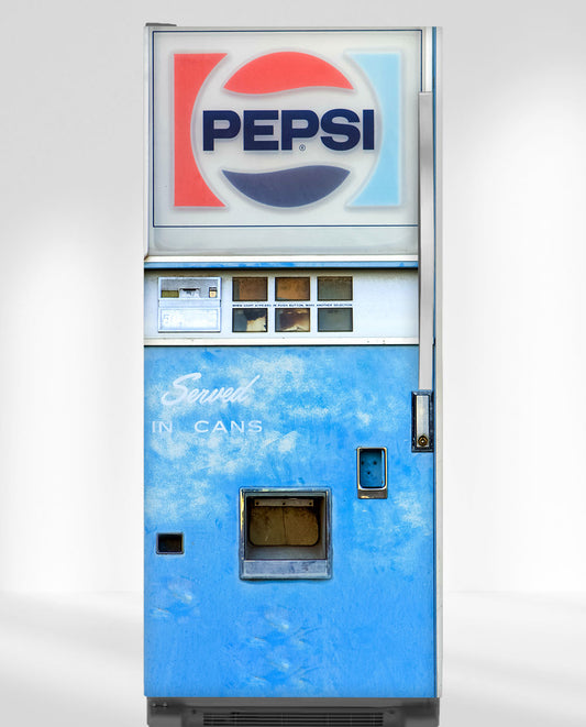 Blue vending machine