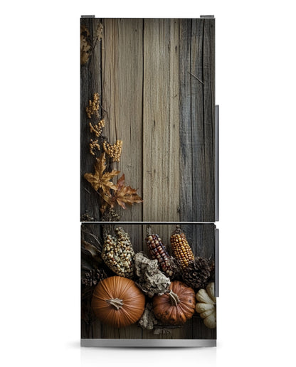 Pumpkins on wood