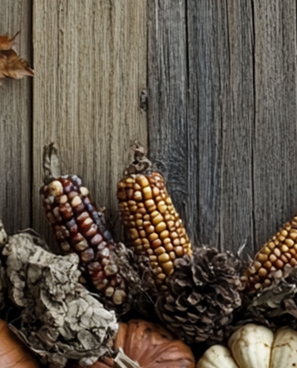 Pumpkins on wood