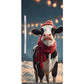 Jolly cow with a scarf