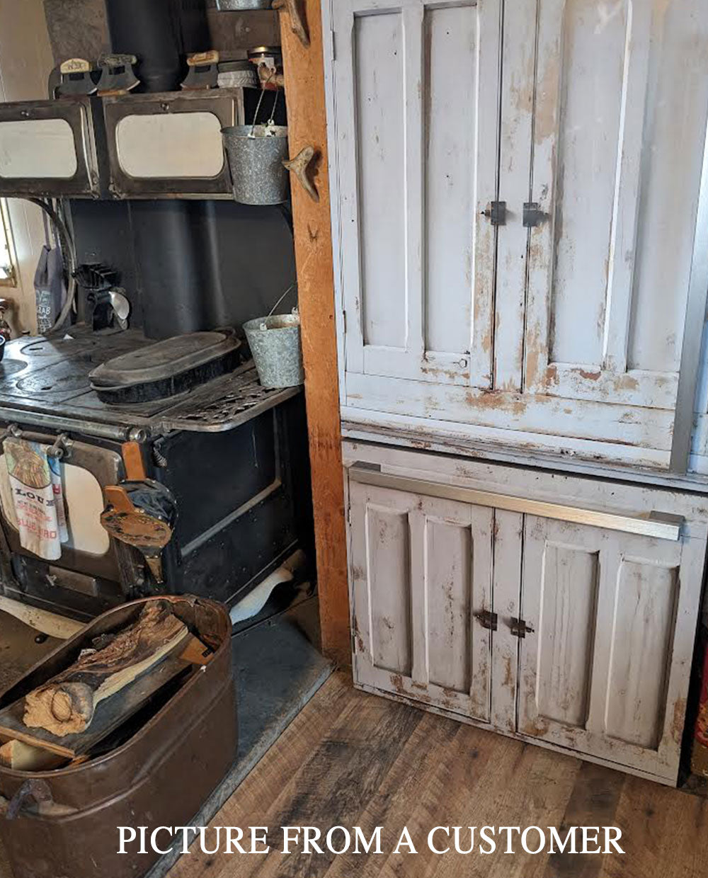 White primitive cabinet