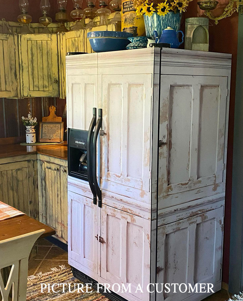 White primitive cabinet