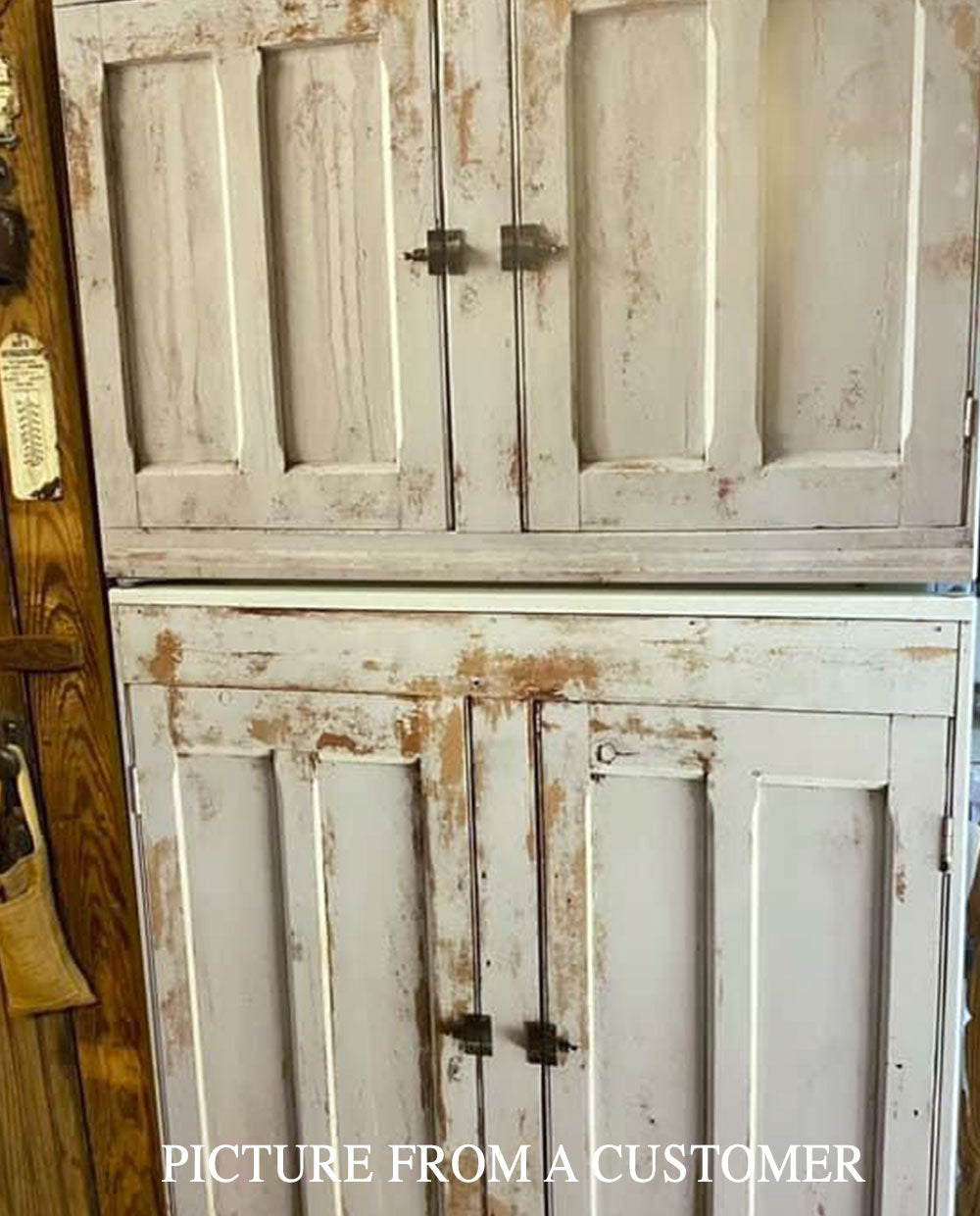 White primitive cabinet