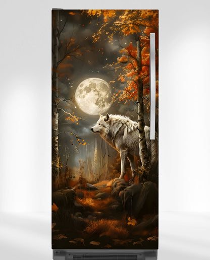 A wolf at night