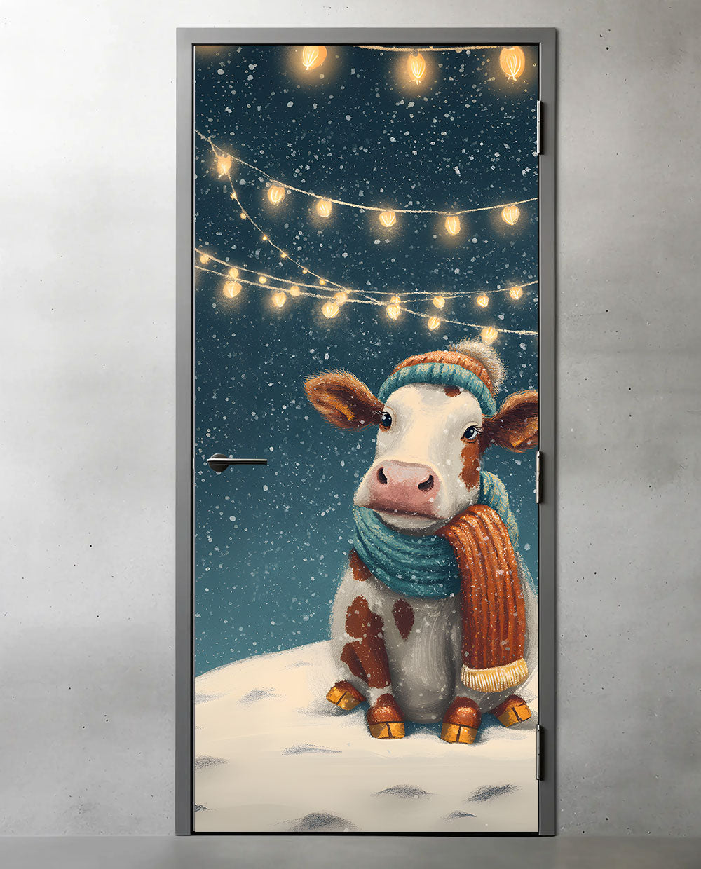 Cozy Cow, Snowy Glow